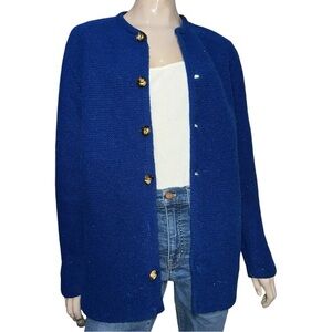 ASTRI Vintage Womens Size XL Blue Furstenfeldbruck Braunau Wool Sweater Cardigan
